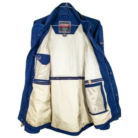 Eddie Bauer Weatheredge Pro Jacket Navy Blue (No Hood) Sz L0 - Picture 2 of 4